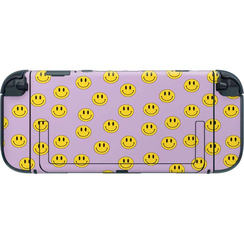 Purple Happy Face Pattern Nintendo Switch 2 (2025) with Joy-Con Skin